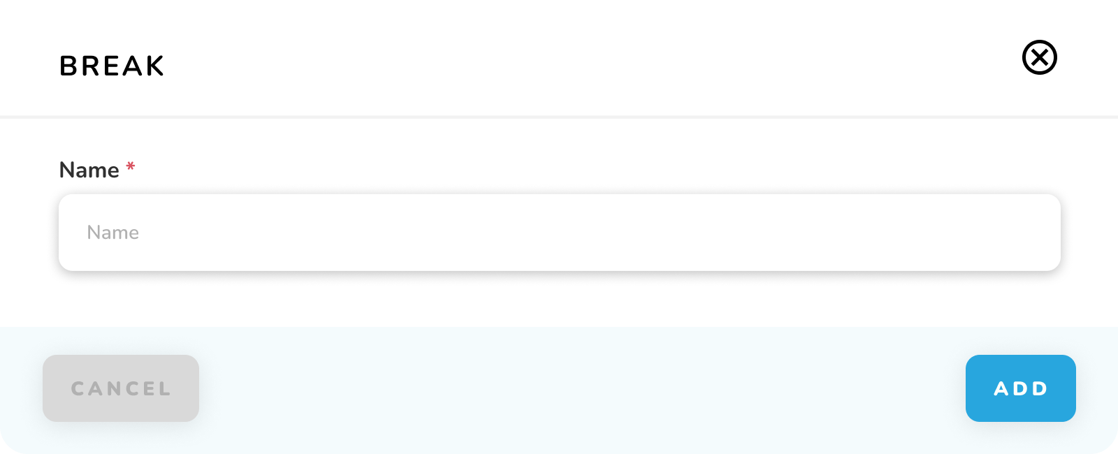 Break - Add Break Popup